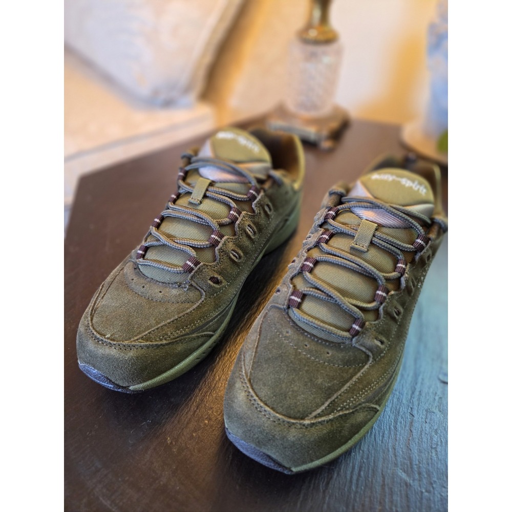 Easy Spirit Womens Romy Suede Olive Green Walking Running Shoes Sz 9W NEW! $85